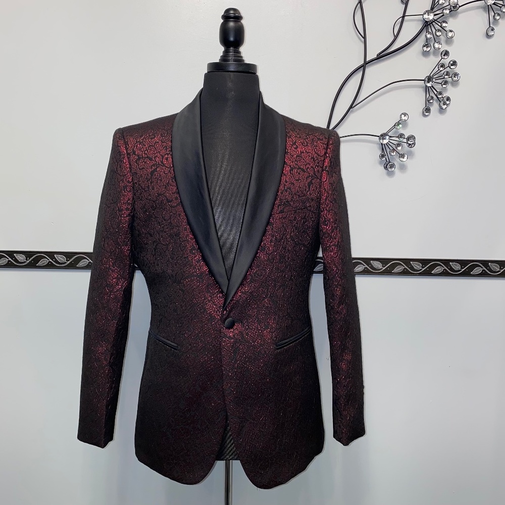 Wine Floral Blazer